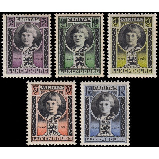 Luxemburgo 182/86 1926 Fondo Nacional de Bienestar Infantil Príncipe Jean MNH Luxemburgo 182/86 1926 Fondo Nacional de Bienestar Infantil Príncipe Jean MNH