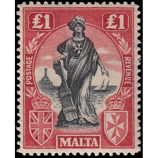 Malta 95 1922 Melita y Britania MNH Malta 95 1922 Melita y Britania MNH