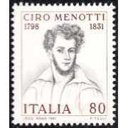Italia Italy 1483 1981 150º Aniversario de la muerte del patriota Ciro Menotti MNH