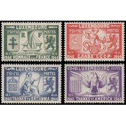 Luxemburgo 356/59 1945 Homenaje a las Naciones libertadoras MNH Luxemburgo 356/59 1945 Homenaje a las Naciones libertadoras MNH