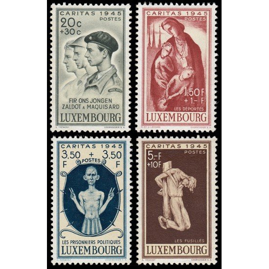 Luxemburgo 384/87 1945 Héroes y Mártires Fondo Nacional para las Víctimas de Guerra Civiles MNH Luxemburgo 384/87 1945 Héroes y Mártires Fondo Nacional para las Víctimas de Guerra Civiles MNH