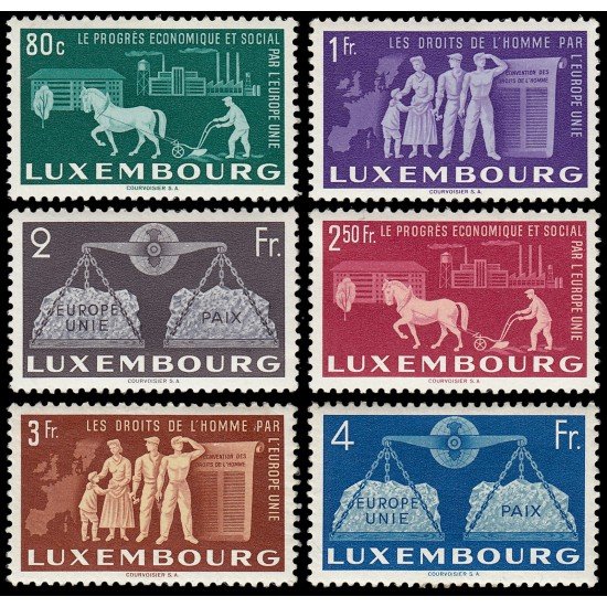 Luxemburgo 443/48 1951 A favor de la Europa unida MH Luxemburgo 443/48 1951 A favor de la Europa unida MH