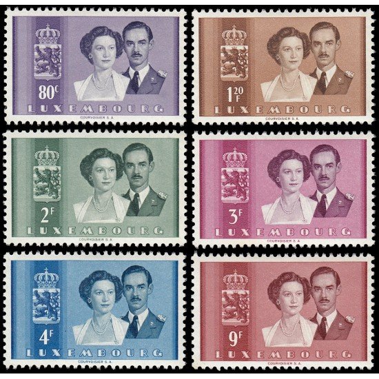 Luxemburgo 465/70 1953 Boda del gran-duque heredero Jean con la princesa Josephine-Charlotte MNH Luxemburgo 465/70 1953 Boda del gran-duque heredero Jean con la princesa Josephine-Charlotte MNH