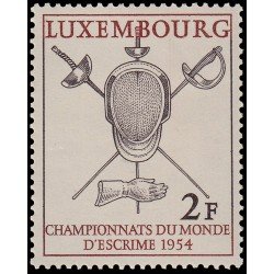 Luxemburgo 482 1954 Campeonato del mundo de esgrima MNH Luxemburgo 482 1954 Campeonato del mundo de esgrima MNH