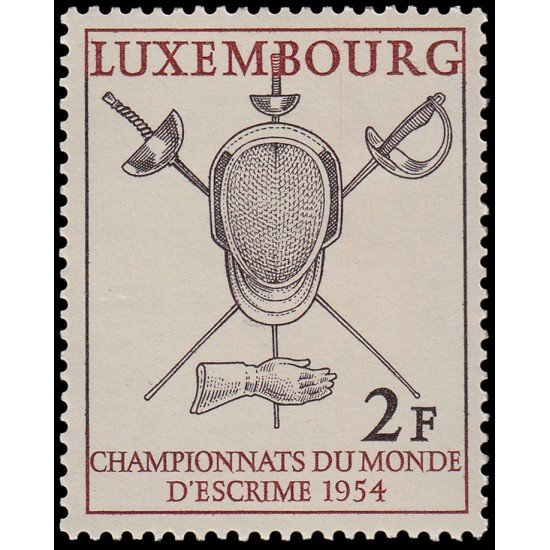 Luxemburgo 482 1954 Campeonato del mundo de esgrima MNH Luxemburgo 482 1954 Campeonato del mundo de esgrima MNH