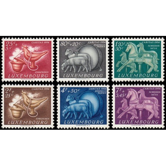 Luxemburgo 484/89 1954 En beneficio de obras sociales MNH Luxemburgo 484/89 1954 En beneficio de obras sociales MNH