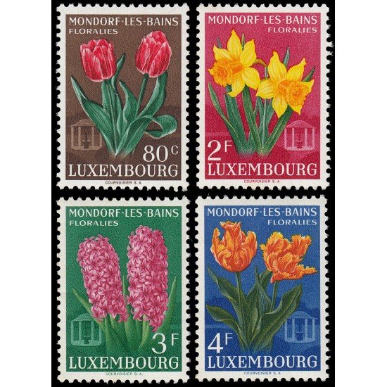 Luxemburgo 490/93 1955 Fiesta de las flores de Mondorf-les-Bains MNH Luxemburgo 490/93 1955 Fiesta de las flores de Mondorf-les-Bains MNH
