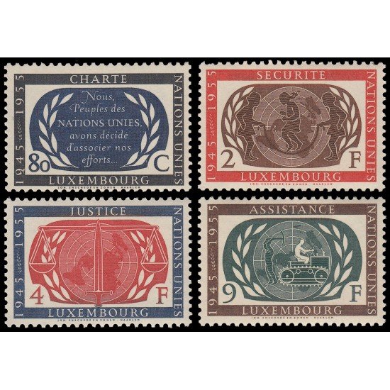 Luxemburgo 496/99 1955 10 aniv. de la Carta de las Naciones Unidas MNH Luxemburgo 496/99 1955 10 aniv. de la Carta de las Naciones Unidas MNH