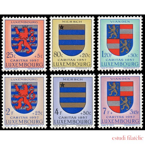 Luxemburgo 520/25 1956 En beneficio de obras sociales Escudos I MNH