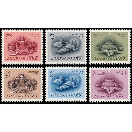 Luxemburgo 500/05 1955 En beneficio de obras sociales Folclore de Luxemburgo (tercera serie) MNH Luxemburgo 500/05 1955 En beneficio de obras sociales Folclore de Luxemburgo (tercera serie) MNH