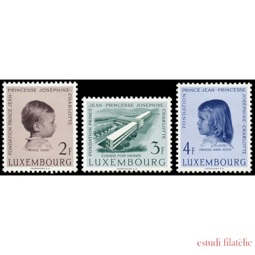 Luxemburgo 528/30 1957 Hospital infantil Príncipe Enrique y Princesa María Astrid MNH