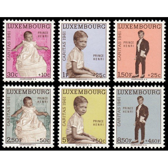 Luxemburgo 603/08 1961 En beneficio de obras sociales Príncipe Henri MNH Luxemburgo 603/08 1961 En beneficio de obras sociales Príncipe Henri MNH