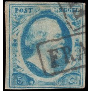 Holanda Netherlands 1 1852 Rey Guillermo III Sin dentar Usado