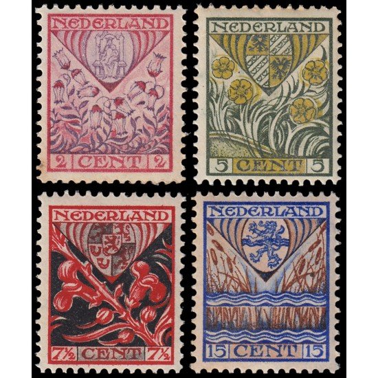 Holanda Netherlands 195/98 1927 Obras para la infancia Escudos de provincias MNH Holanda Netherlands 195/98 1927 Obras para la infancia Escudos de provincias MNH