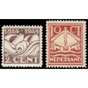 Holanda Netherlands 157/58 1924 Centenario de la institución de barcos de salvamentto MNH