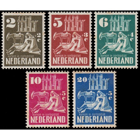 Holanda Netherlands 542/46 1950 Reconstrucción de iglesias cristianas devastadas MNH Holanda Netherlands 542/46 1950 Reconstrucción de iglesias cristianas devastadas MNH