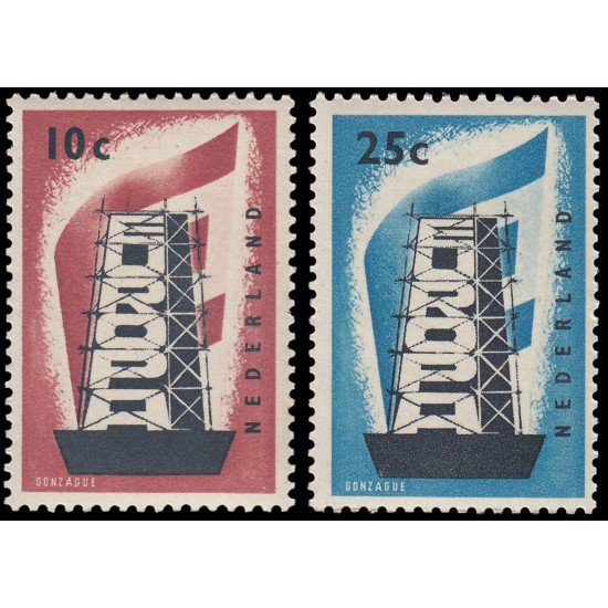 Holanda Netherlands 659/60 1956 Construcción de Europa MNH Holanda Netherlands 659/60 1956 Construcción de Europa MNH