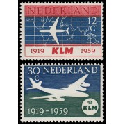 Holanda Netherlands 710/11 1959 40 aniv. de la compañía aérea K.L.M. MNH