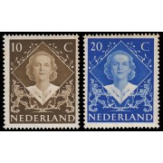 Holanda Netherlands 497/98 1948 Ascensión al trono de la reina Juliana MNH