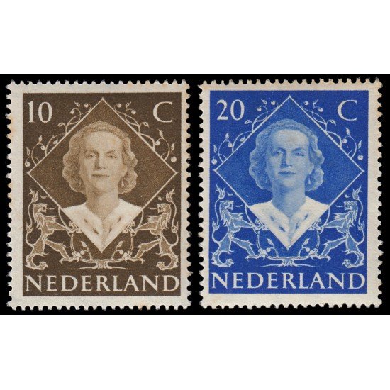 Holanda Netherlands 497/98 1948 Ascensión al trono de la reina Juliana MNH Holanda Netherlands 497/98 1948 Ascensión al trono de la reina Juliana MNH