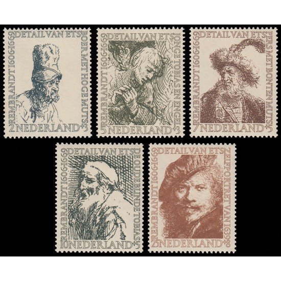 Holanda Netherlands 649/53 1956 350 aniv. del nacimiento de Rembrandt MNH Holanda Netherlands 649/53 1956 350 aniv. del nacimiento de Rembrandt MNH