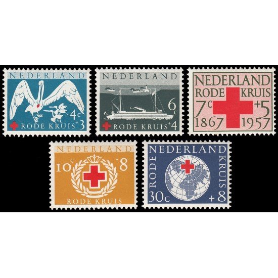 Holanda Netherlands 673/77 1957 90 aniv. de la Cruz Roja nacional MNH Holanda Netherlands 673/77 1957 90 aniv. de la Cruz Roja nacional MNH