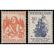 Holanda Netherlands 671/72 1957 350 aniv. del nacimiento del almirante M.A. 