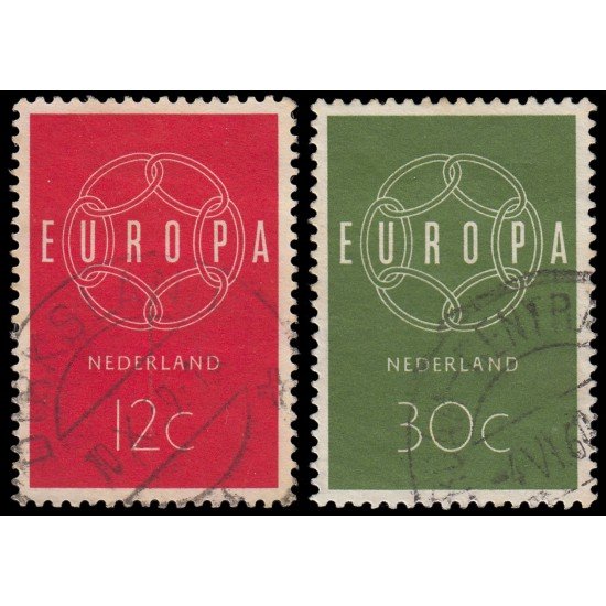 Holanda Netherlands 708/09 1959 Europa Usados Holanda Netherlands 708/09 1959 Europa Usados