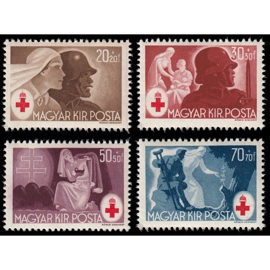 Hungría Hungary 649/52 1944 Sellos de la Cruz Roja MNH Hungría Hungary 649/52 1944 Sellos de la Cruz Roja MNH