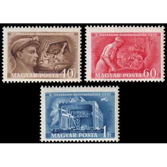 Hungría Hungary 968/70 1950 2 Exposición nacional de innovaciones MNH Hungría Hungary 968/70 1950 2 Exposición nacional de innovaciones MNH