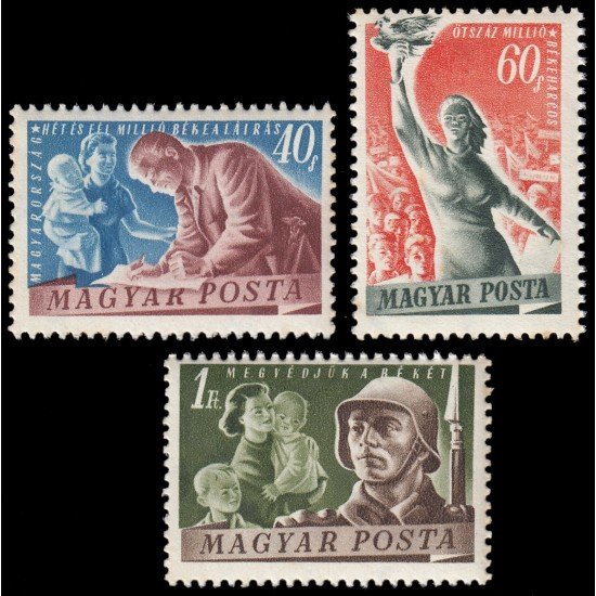 Hungría Hungary 976/78 1950 Por la paz MNH Hungría Hungary 976/78 1950 Por la paz MNH