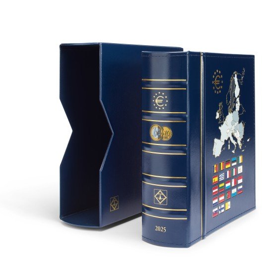 Leuchtturm 372278 VISTA álbum anual para monedas de euro 2025, con cajetín protector, azul Leuchtturm 372278 VISTA álbum anual para monedas de euro 2025, con cajetín protector, azul