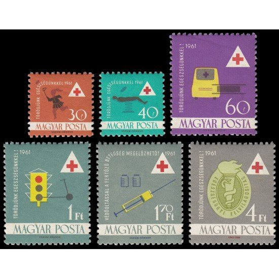 Hungría Hungary 1423/28 1961 Servicio de salud MNH Hungría Hungary 1423/28 1961 Servicio de salud MNH