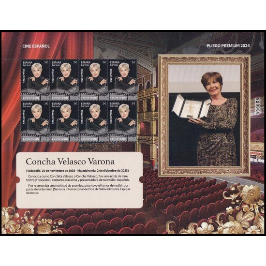 España Pliego Premium 161 2024 Cine español Concha Velasco MNH España Pliego Premium 161 2024 Cine español Concha Velasco MNH