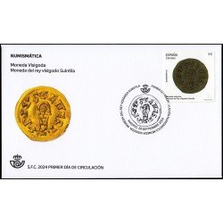 España Spain 5778 2024 Numismática Moneda visigoda Rey Suintila SPD Sobre Primer Día España Spain 5778 2024 Numismática Moneda visigoda Rey Suintila SPD Sobre Primer Día