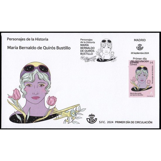 España Spain 5781 2024 Personajes de la historia María Bernaldo de Quirós Bustillo SPD Sobre Primer Día España Spain 5781 2024 Personajes de la historia María Bernaldo de Quirós Bustillo SPD Sobre Primer Día