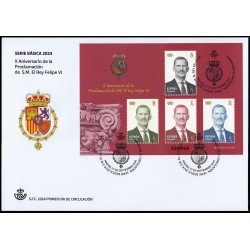 España Spain 5782 2024 Serie básica X aniversario de la proclamación de S.M.El Rey Felipe VI SPD Sobre Primer Día Tarifa A B C y D España Spain 5782 2024 Serie básica X aniversario de la proclamación de S.M.El Rey Felipe VI SPD Sobre Primer Día Tarifa A B C y D