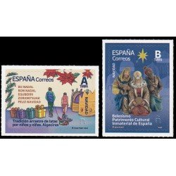 España Spain 5789/90 2024 Navidad Tradición arrastre de latas por niños y niñas Algeciras Belenismo Patrimonio cultural inmaterial de España Autoadhesivos Tarifa A, B España Spain 5789/90 2024 Navidad Tradición arrastre de latas por niños y niñas Algeciras Belenismo Patrimonio cultural inmaterial de España Autoadhesivos Tarifa A, B