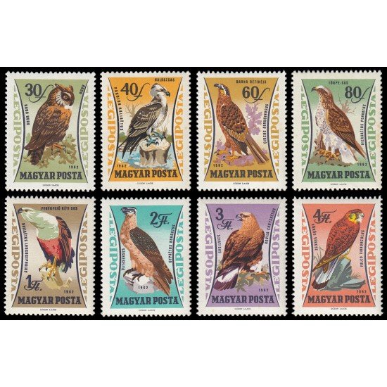 Hungría Hungary A 250/57 1962 Aves de rapiña MNH Hungría Hungary A 250/57 1962 Aves de rapiña MNH