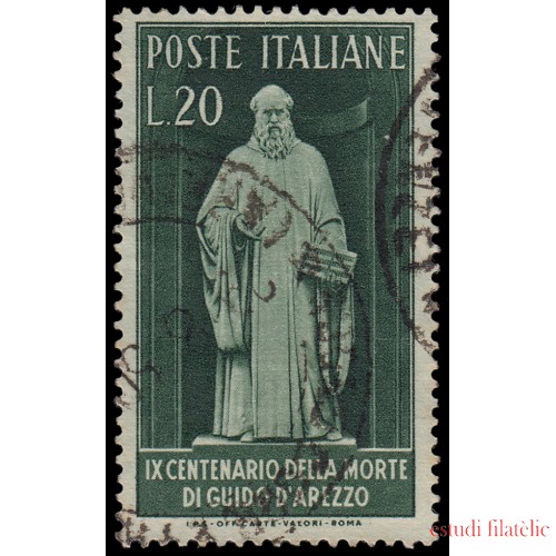 Italia Italy 564 1950 9º Centenario de la muerte de G. Arezzo Usado