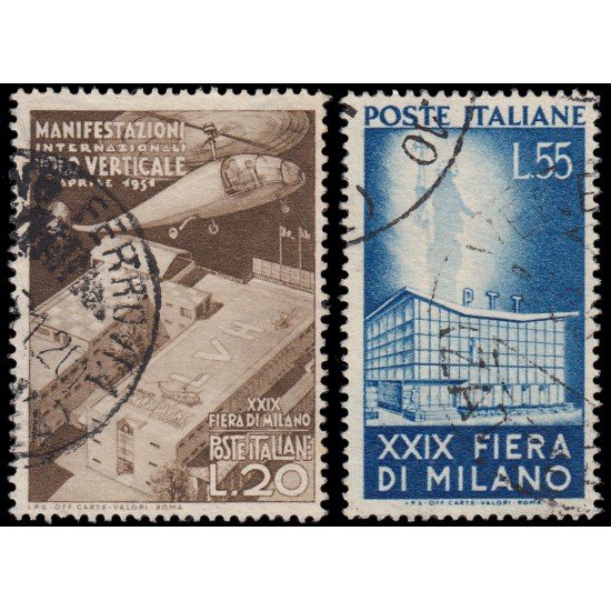 Italia Italy 595/96 1951 29 Feria de Milán Usados Italia Italy 595/96 1951 29 Feria de Milán Usados
