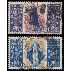Italia Italy Aéreo 129/30 1948 6 Centenario del nacimiento de Santa Catalina de Siena Usados Italia Italy Aéreo 129/30 1948 6 Centenario del nacimiento de Santa Catalina de Siena Usados