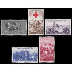 Italia Italy 793/97 1959 Centenario de la guerra de independencia Cruz Roja MNH Italia Italy 793/97 1959 Centenario de la guerra de independencia Cruz Roja MNH