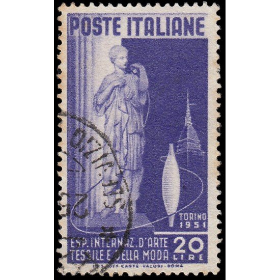 Italia Italy 598 1951 Exposición internacional del textil y la moda Usado Italia Italy 598 1951 Exposición internacional del textil y la moda Usado