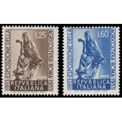 Italia Italy 658/59 1953 Exposición de agricultura en Roma MNH Italia Italy 658/59 1953 Exposición de agricultura en Roma MNH