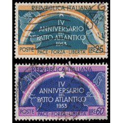 Italia Italy 660/61 4 aniv. de la firma del Pacto Atlántico Usados Italia Italy 660/61 4 aniv. de la firma del Pacto Atlántico Usados