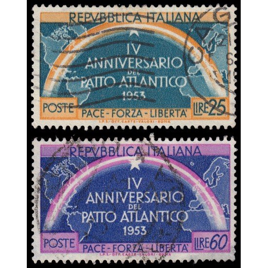 Italia Italy 660/61 4 aniv. de la firma del Pacto Atlántico Usados Italia Italy 660/61 4 aniv. de la firma del Pacto Atlántico Usados