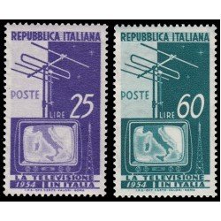 Italia Italy 672/73 1954 Puesta en servicio de la televisión italiana MNH Italia Italy 672/73 1954 Puesta en servicio de la televisión italiana MNH