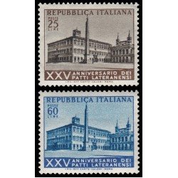 Italia Italy 670/71 1954 25 aniv.del Pacto de Letrán Palacio de Letrán MNH Italia Italy 670/71 1954 25 aniv.del Pacto de Letrán Palacio de Letrán MNH