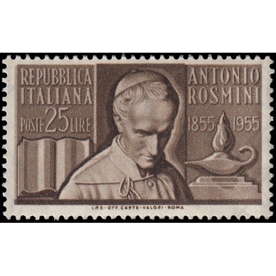 Italia Italy 694 1955 Centenario de la muerte del teólogo Antonio Rosmini MNH Italia Italy 694 1955 Centenario de la muerte del teólogo Antonio Rosmini MNH
